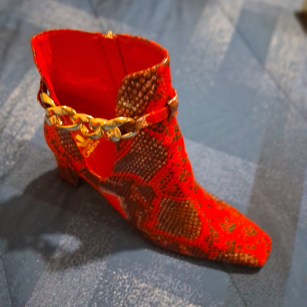 DSW Red and Black Ankle Boots